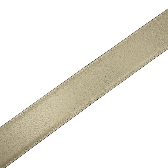 Vintage By Paloma Picasso Leather Belt Gold Triple X Hardware Cream Sz 75 main image 5